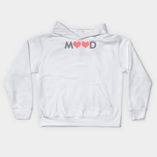 Mood - heart - love - black and red. Kids Hoodie